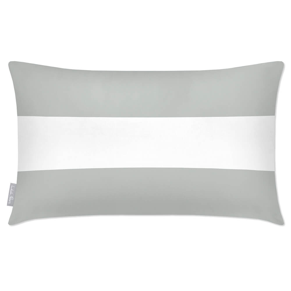 Outdoor Garden Waterproof Rectangle Cushion - 2 Stripes Horizontal  Izabela Peters Storm Grey 50 x 30 cm 