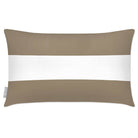 Outdoor Garden Waterproof Rectangle Cushion - 2 Stripes Horizontal - Taupe 50 x 30 cm by Izabela Peters