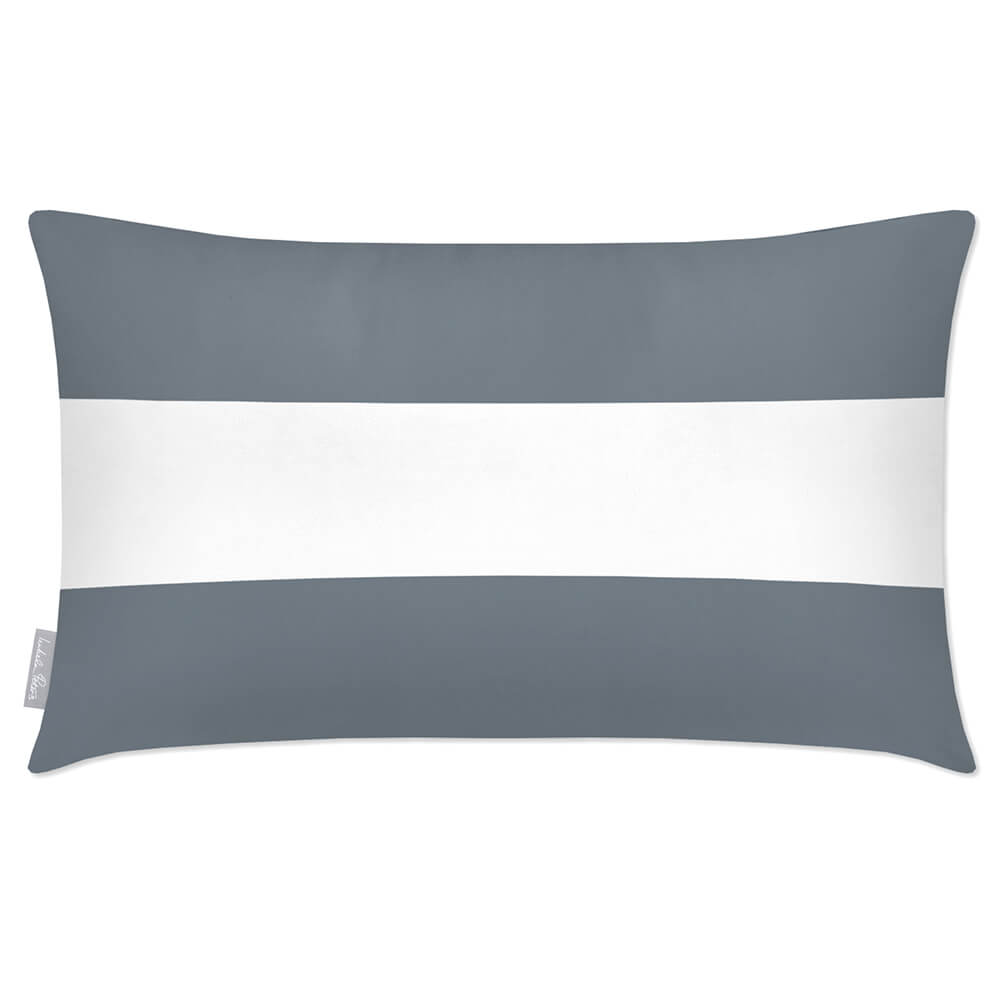 Outdoor Garden Waterproof Rectangle Cushion - 2 Stripes Horizontal  Izabela Peters French Grey 50 x 30 cm 