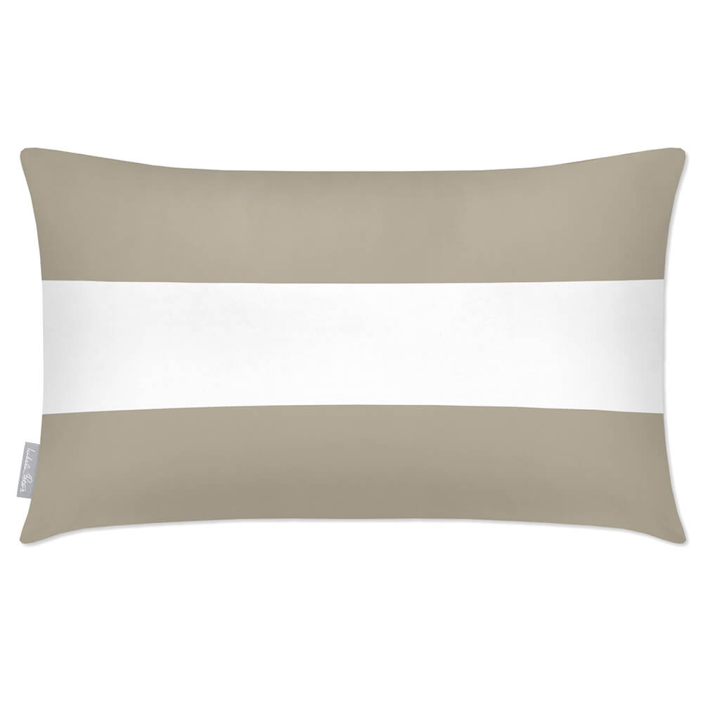 Outdoor Garden Waterproof Rectangle Cushion - 2 Stripes Horizontal - Twill 50 x 30 cm by Izabela Peters