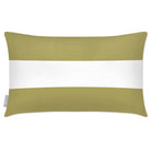 Outdoor Garden Waterproof Rectangle Cushion - 2 Stripes Horizontal in Golden Lime 50 x 30 cm | Izabela Peters