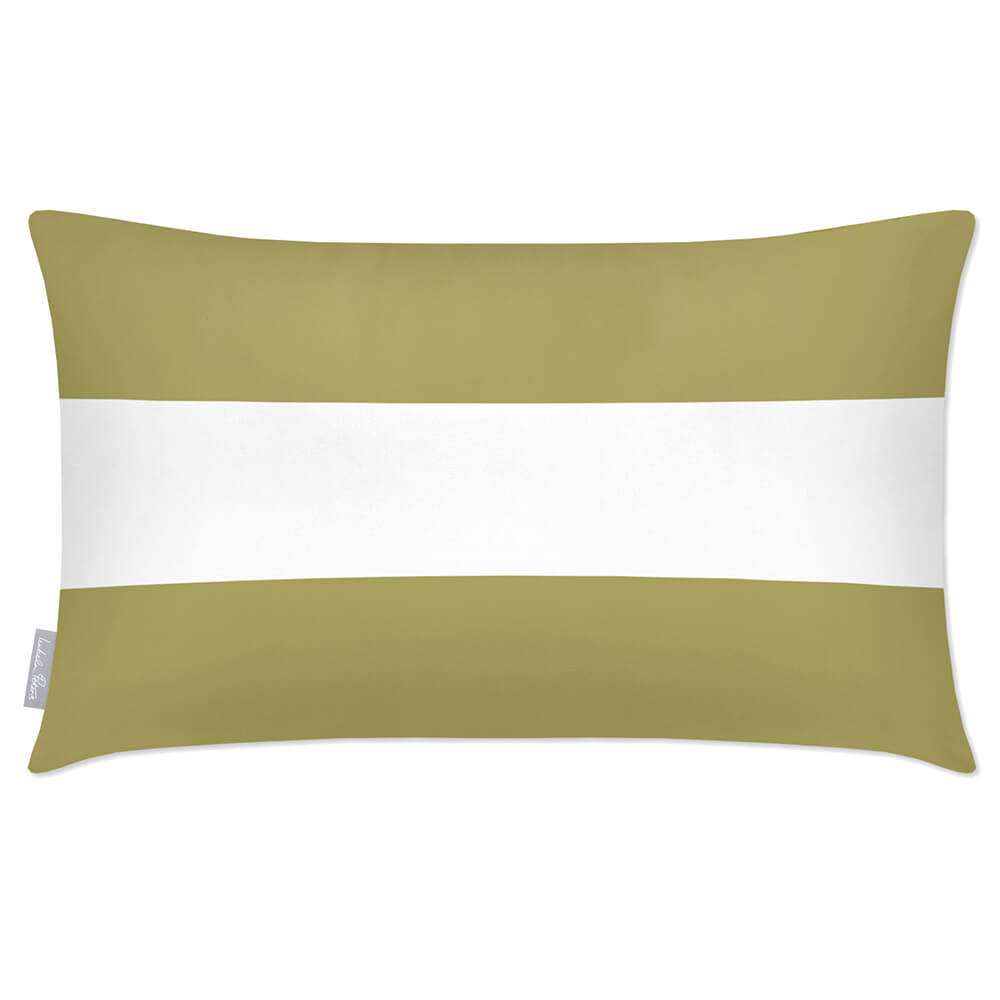 Outdoor Garden Waterproof Rectangle Cushion - 2 Stripes Horizontal  Izabela Peters Golden Lime 50 x 30 cm 