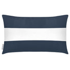 Outdoor Garden Waterproof Rectangle Cushion - 2 Stripes Horizontal - Petrol Blue 50 x 30 cm by Izabela Peters