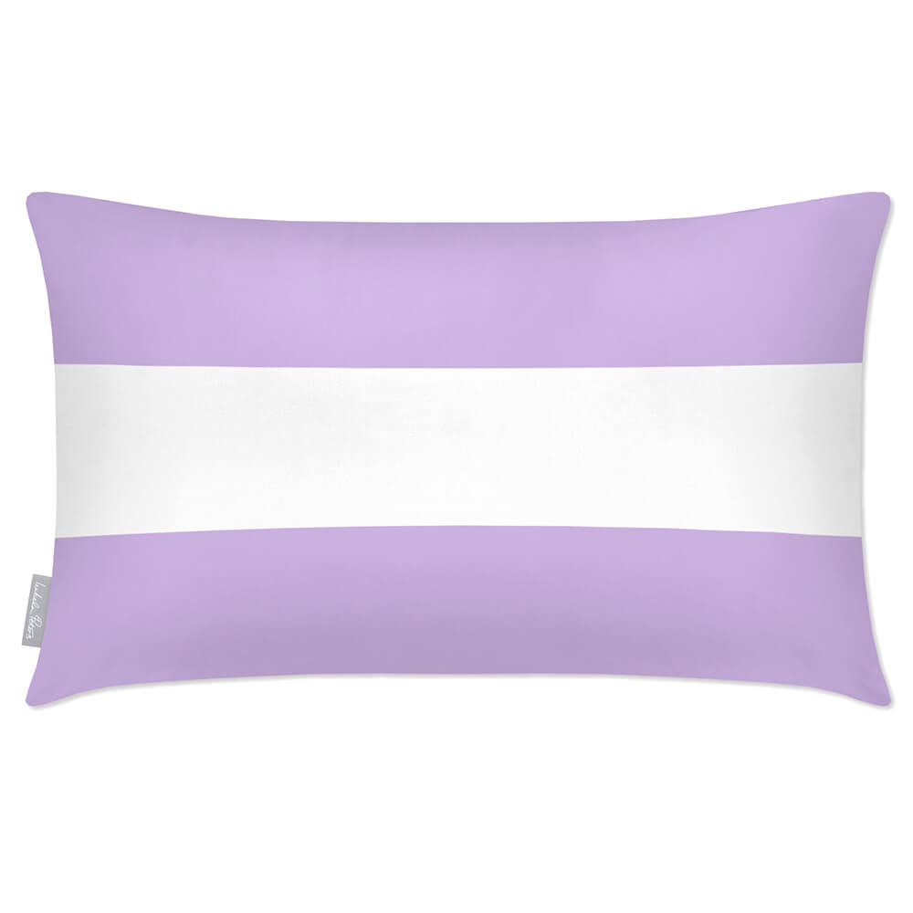 Outdoor Garden Waterproof Rectangle Cushion - 2 Stripes Horizontal - Violet 50 x 30 cm by Izabela Peters