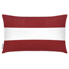 Outdoor Garden Waterproof Rectangle Cushion - 2 Stripes Horizontal - Raspberry Red 50 x 30 cm by Izabela Peters