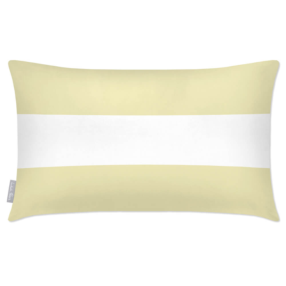 Outdoor Garden Waterproof Rectangle Cushion - 2 Stripes Horizontal - Cream 50 x 30 cm by Izabela Peters