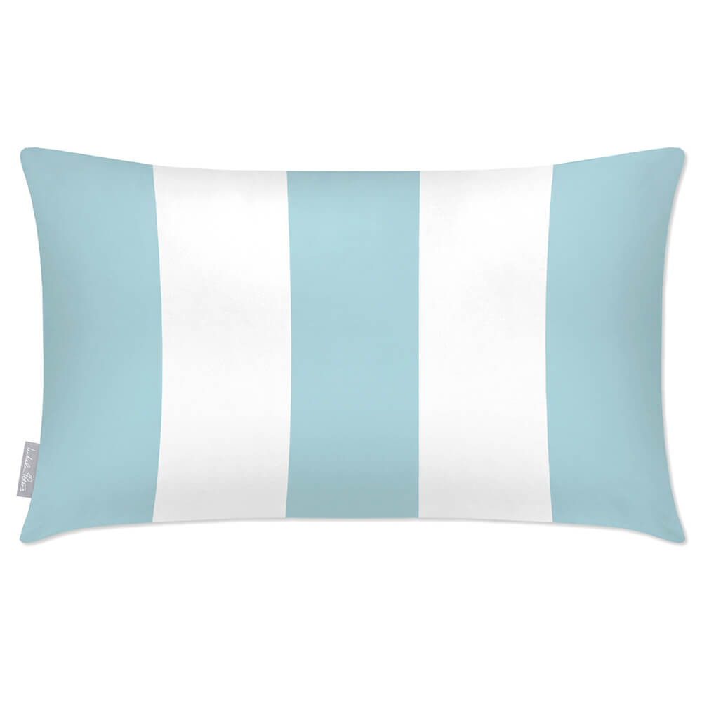 Outdoor Garden Waterproof Rectangle Cushion - 3 Stripes Luxury Outdoor Cushions Izabela Peters Celeste Blue 50 x 30 cm 