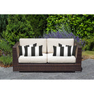 Outdoor Garden Waterproof Rectangle Cushion - 3 Stripes - Charcoal 50 x 30 cm by Izabela Peters