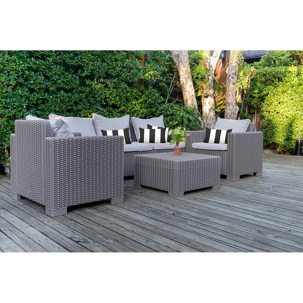Outdoor Garden Waterproof Rectangle Cushion - 3 Stripes Luxury Outdoor Cushions Izabela Peters   