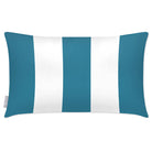 Outdoor Garden Waterproof Rectangle Cushion - 3 Stripes - Prussian Blue 50 x 30 cm by Izabela Peters