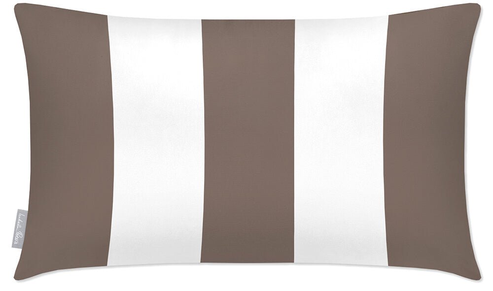 Outdoor Garden Waterproof Rectangle Cushion - 3 Stripes - Raspberry Red 50 x 30 cm by Izabela Peters