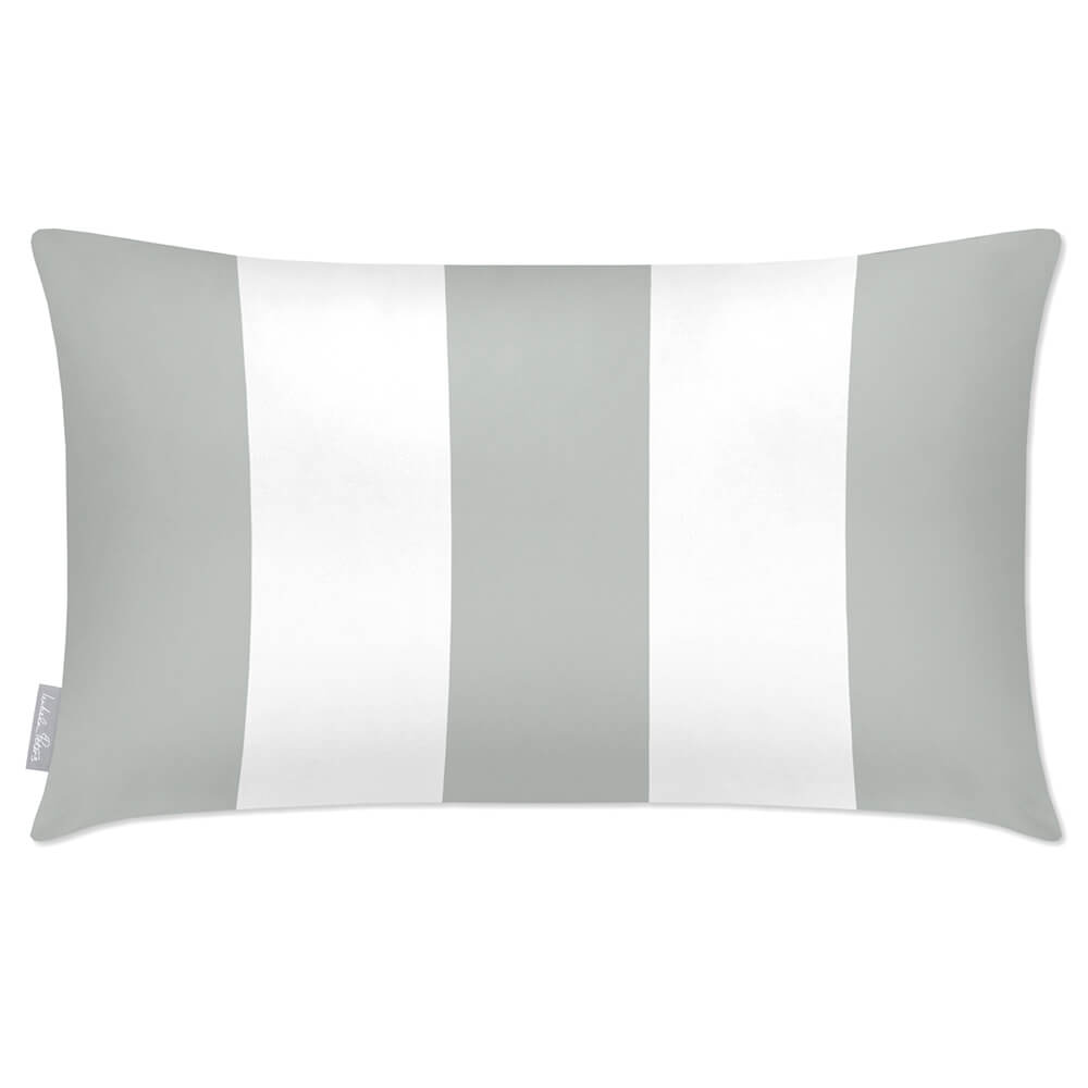 Outdoor Garden Waterproof Rectangle Cushion - 3 Stripes Luxury Outdoor Cushions Izabela Peters Storm Grey 50 x 30 cm 
