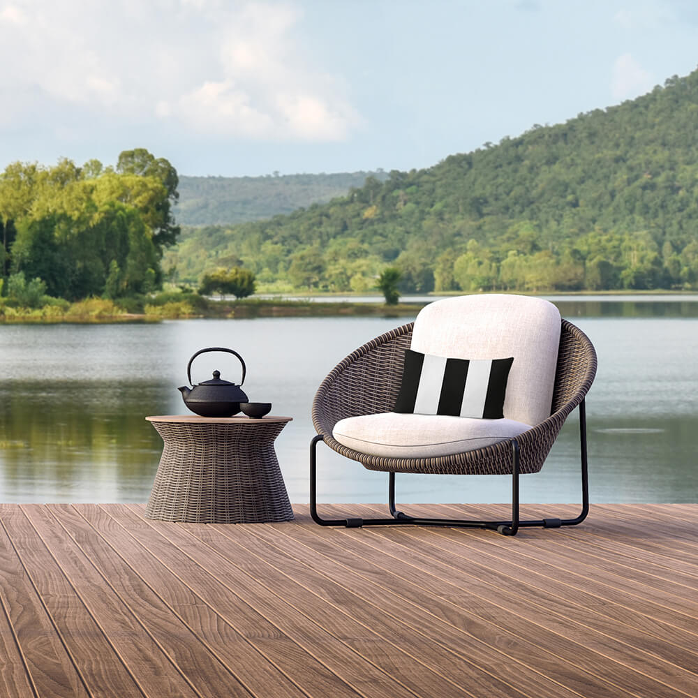 Outdoor Garden Waterproof Rectangle Cushion - 3 Stripes Luxury Outdoor Cushions Izabela Peters   