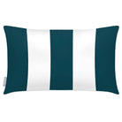 Outdoor Garden Waterproof Rectangle Cushion - 3 Stripes - Teal 50 x 30 cm by Izabela Peters