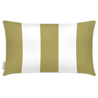 Outdoor Garden Waterproof Rectangle Cushion - 3 Stripes - Golden Lime 50 x 30 cm by Izabela Peters