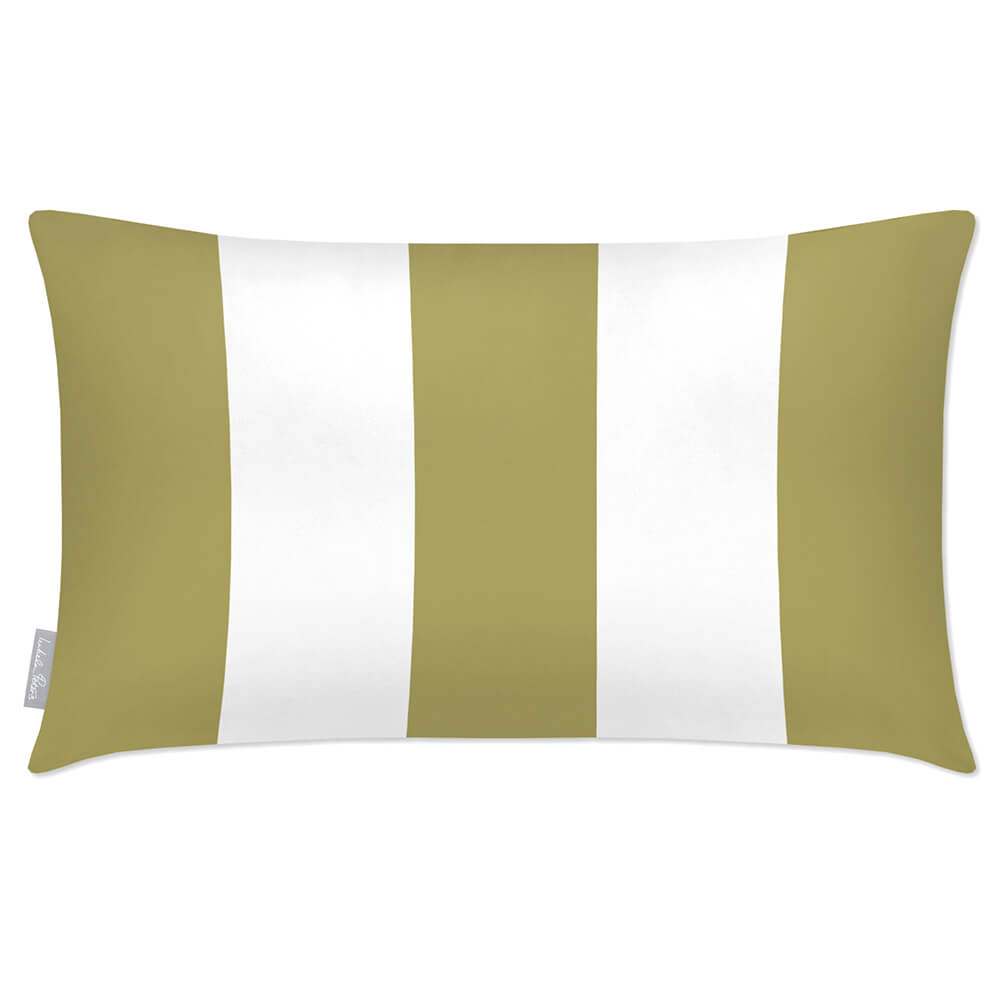 Outdoor Garden Waterproof Rectangle Cushion - 3 Stripes Luxury Outdoor Cushions Izabela Peters Golden Lime 50 x 30 cm 