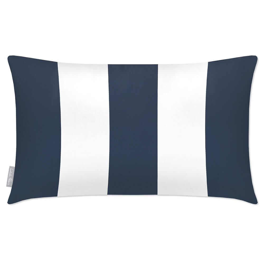 Outdoor Garden Waterproof Rectangle Cushion - 3 Stripes in Peony Blush 50 x 30 cm | Izabela Peters
