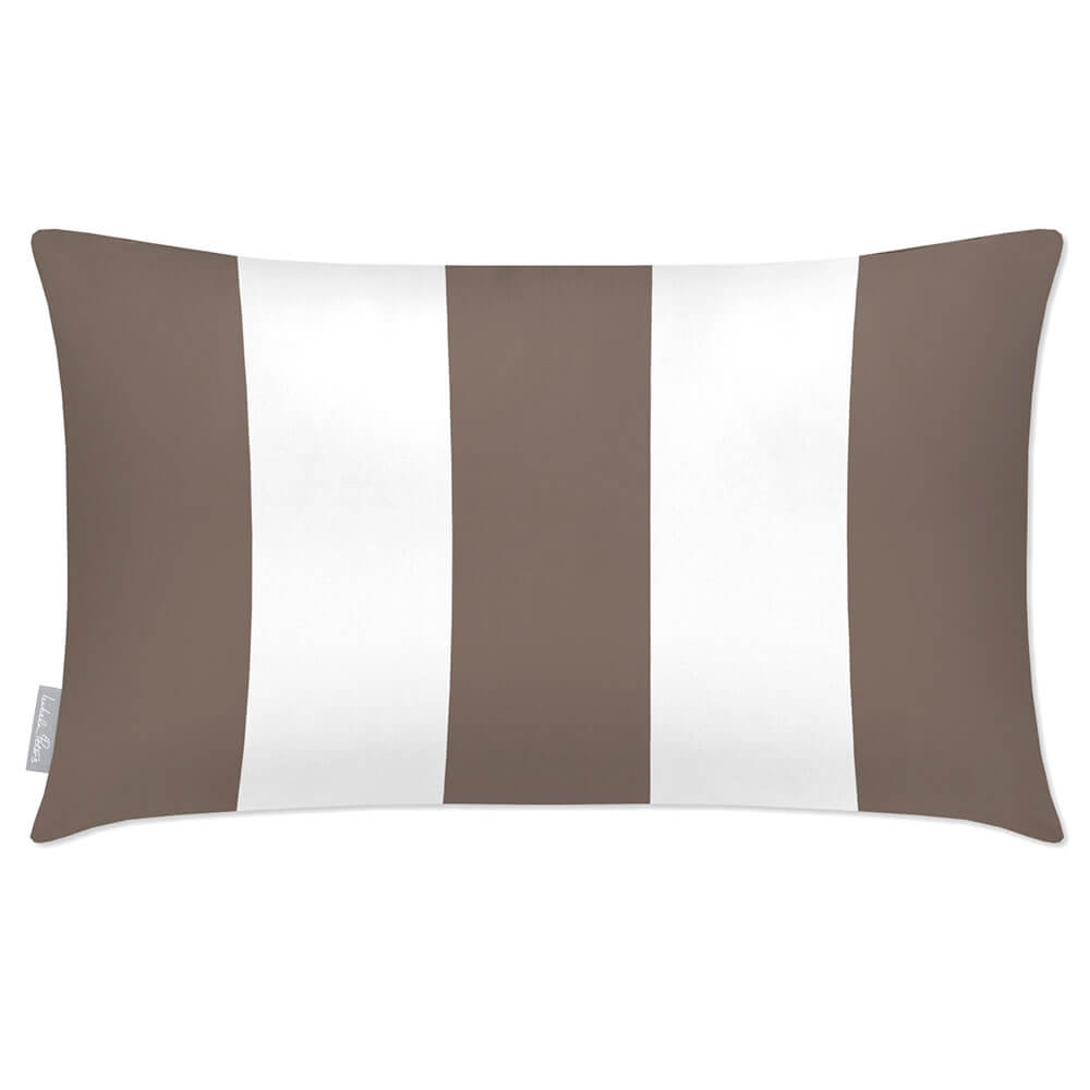 Outdoor Garden Waterproof Rectangle Cushion - 3 Stripes Luxury Outdoor Cushions Izabela Peters Dovedale Stone 50 x 30 cm 