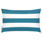Outdoor Garden Waterproof Rectangle Cushion - 3 Stripes Horizontal - Prussian Blue 50 x 30 cm by Izabela Peters