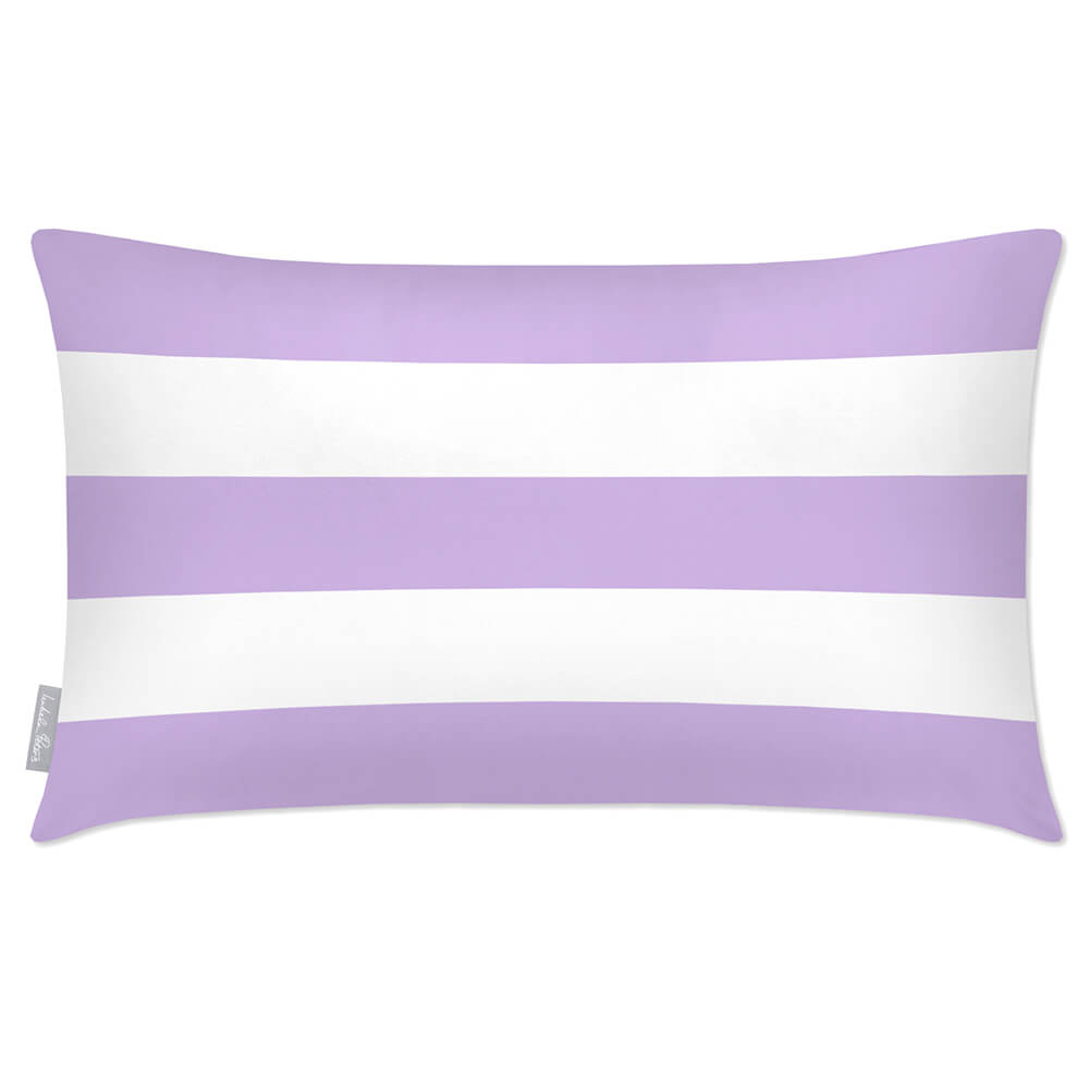 Outdoor Garden Waterproof Rectangle Cushion - 3 Stripes Horizontal - Violet 50 x 30 cm by Izabela Peters