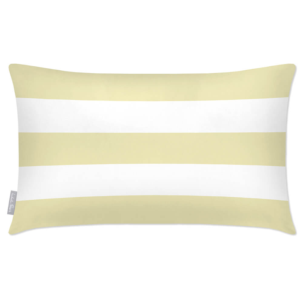 Outdoor Garden Waterproof Rectangle Cushion - 3 Stripes Horizontal  Izabela Peters Cream 50 x 30 cm 