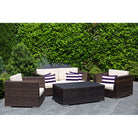 Outdoor Garden Waterproof Rectangle Cushion - 3 Stripes Horizontal - Morc Blue 50 x 30 cm by Izabela Peters