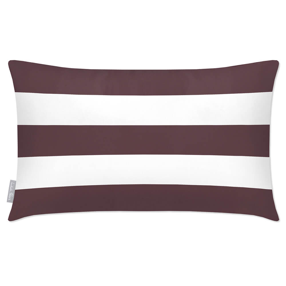 Outdoor Garden Waterproof Rectangle Cushion - 3 Stripes Horizontal  Izabela Peters Italian Grape 50 x 30 cm 
