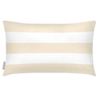 Outdoor Garden Waterproof Rectangle Cushion - 3 Stripes Horizontal - Ivory Cream 50 x 30 cm by Izabela Peters