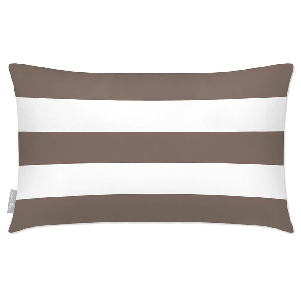 Outdoor Garden Waterproof Rectangle Cushion - 3 Stripes Horizontal  Izabela Peters Dovedale Stone 50 x 30 cm 
