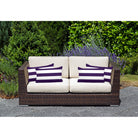 Outdoor Garden Waterproof Rectangle Cushion - 3 Stripes Horizontal - Morc Blue 50 x 30 cm by Izabela Peters