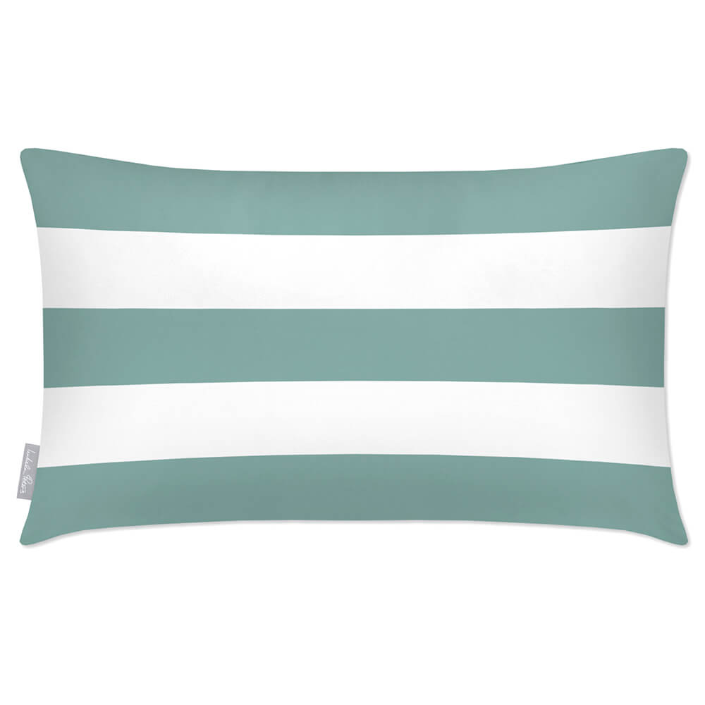 Outdoor Garden Waterproof Rectangle Cushion - 3 Stripes Horizontal  Izabela Peters Blue Surf 50 x 30 cm 