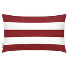 Outdoor Garden Waterproof Rectangle Cushion - 3 Stripes Horizontal - Raspberry Red 50 x 30 cm by Izabela Peters
