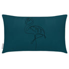 Outdoor Garden Waterproof Rectangle Cushion - Abstract Flamingo - Teal 50 x 30 cm by Izabela Peters