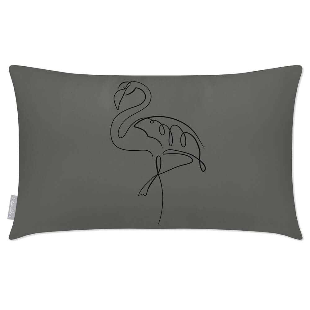 Outdoor Garden Waterproof Rectangle Cushion - Abstract Flamingo  Izabela Peters Beluga 50 x 30 cm 