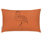Outdoor Garden Waterproof Rectangle Cushion - Abstract Flamingo - Burnt Ochre 50 x 30 cm by Izabela Peters