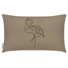 Outdoor Garden Waterproof Rectangle Cushion - Abstract Flamingo - Taupe 50 x 30 cm by Izabela Peters