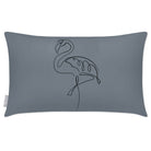 Outdoor Garden Waterproof Rectangle Cushion - Abstract Flamingo - French Grey 50 x 30 cm by Izabela Peters