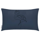 Outdoor Garden Waterproof Rectangle Cushion - Abstract Flamingo - Petrol Blue 50 x 30 cm by Izabela Peters