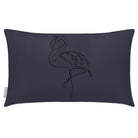 Outdoor Garden Waterproof Rectangle Cushion - Abstract Flamingo - Graphite 50 x 30 cm by Izabela Peters