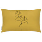 Outdoor Garden Waterproof Rectangle Cushion - Abstract Flamingo - Mustard Ochre 50 x 30 cm by Izabela Peters