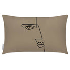 Outdoor Garden Waterproof Rectangle Cushion - Angular Face - Taupe 50 x 30 cm by Izabela Peters