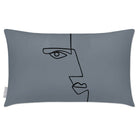 Outdoor Garden Waterproof Rectangle Cushion - Angular Face - French Grey 50 x 30 cm by Izabela Peters