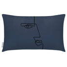 Outdoor Garden Waterproof Rectangle Cushion - Angular Face - Petrol Blue 50 x 30 cm by Izabela Peters