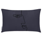 Outdoor Garden Waterproof Rectangle Cushion - Angular Face - Graphite 50 x 30 cm by Izabela Peters
