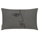 Outdoor Garden Waterproof Rectangle Cushion - Angular Face - Beluga 50 x 30 cm by Izabela Peters