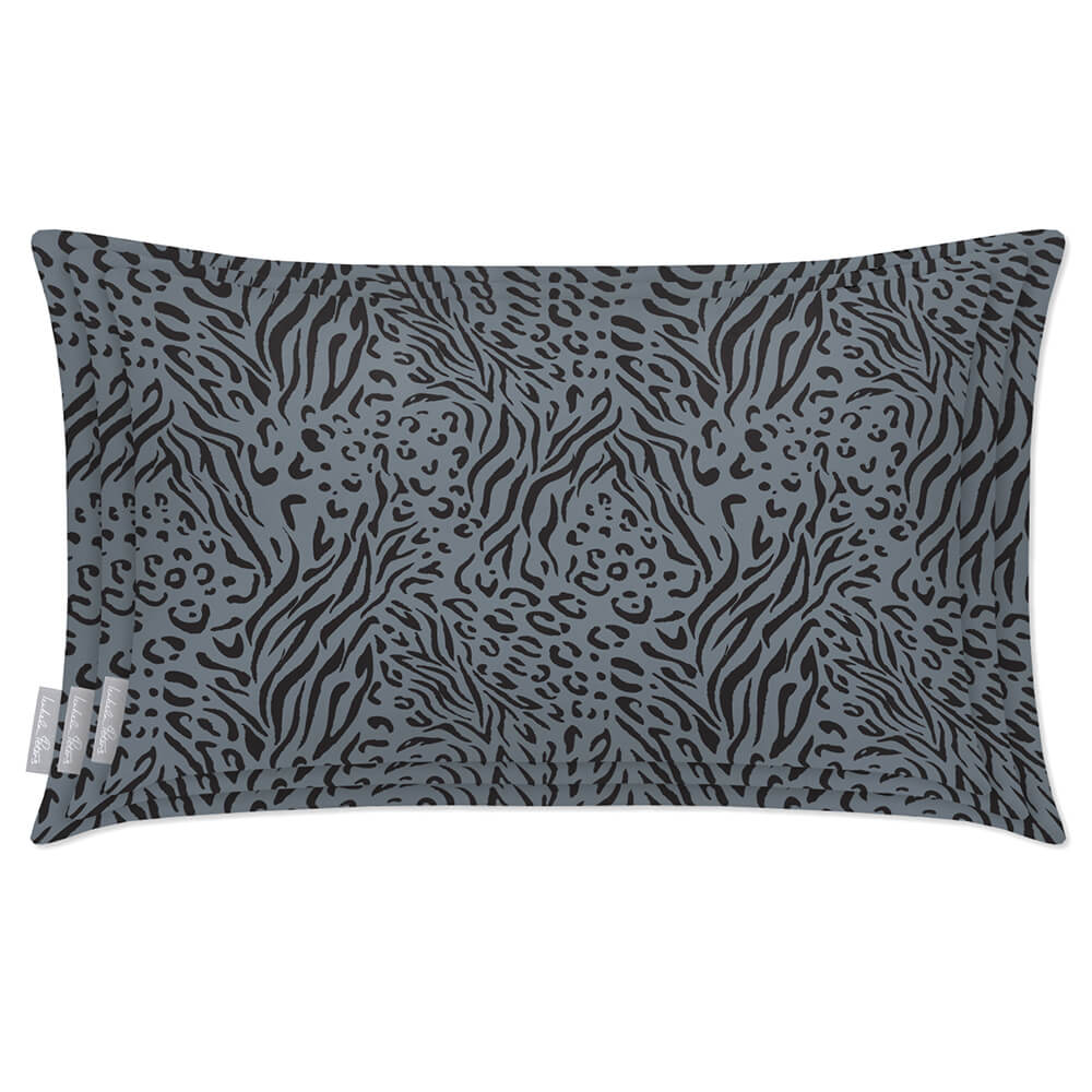 Outdoor Garden Waterproof Rectangle Cushion - Animal Fusion Print - French Grey 50 x 30 cm by Izabela Peters