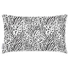 Outdoor Garden Waterproof Rectangle Cushion - Animal Fusion Print - White and Black 50 x 30 cm by Izabela Peters