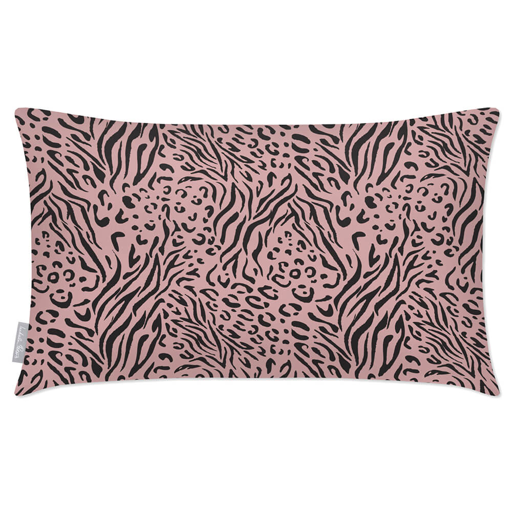 Outdoor Garden Waterproof Rectangle Cushion - Animal Fusion Print - Rosewater 50 x 30 cm by Izabela Peters