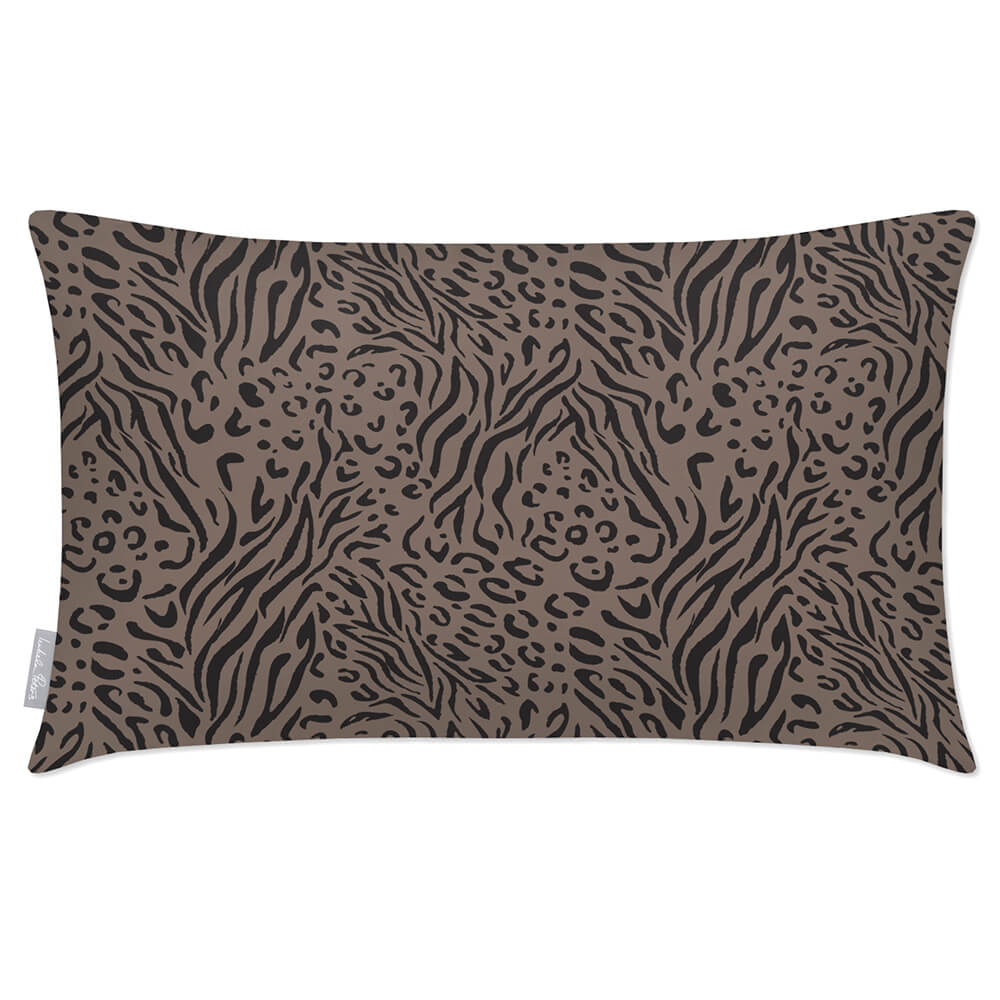 Outdoor Garden Waterproof Rectangle Cushion - Animal Fusion Print - Dovedale Stone 50 x 30 cm by Izabela Peters