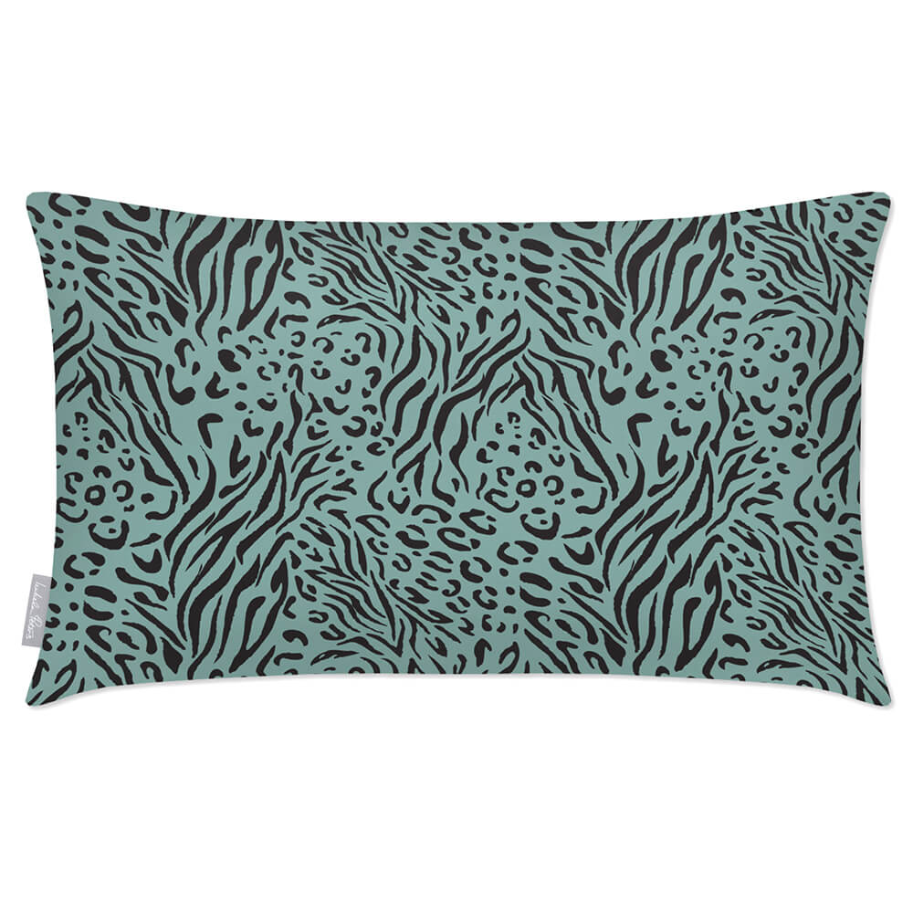 Outdoor Garden Waterproof Rectangle Cushion - Animal Fusion Print  Izabela Peters Blue Surf 50 x 30 cm 